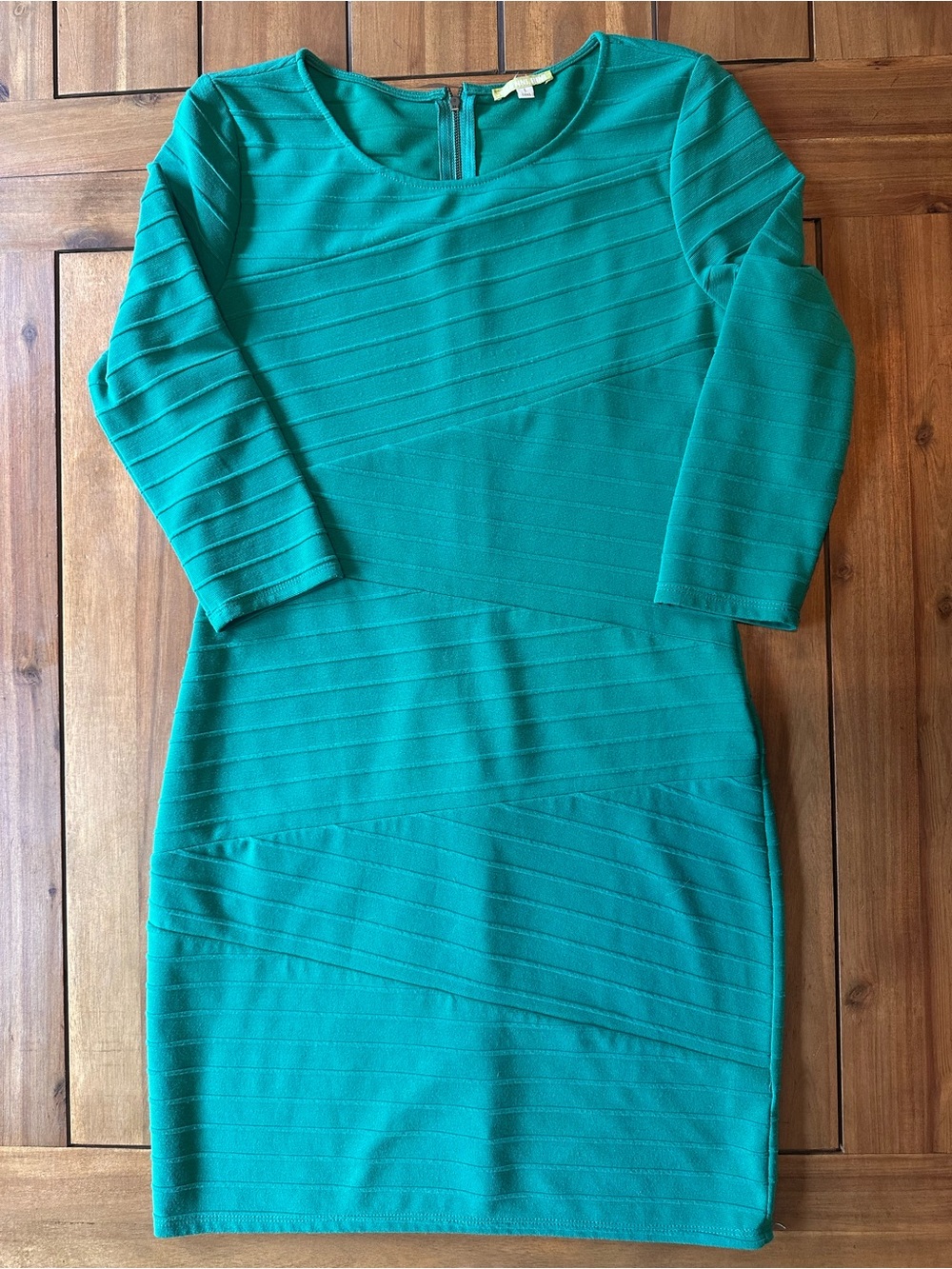 Gianni Bini Teal Textured Ribbed Midi Dress